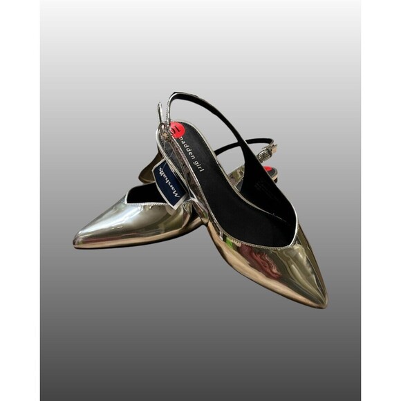 “Madden Girl” Slingback Metallic Silver Mirror Flats Size 10 *New - Picture 4 of 6